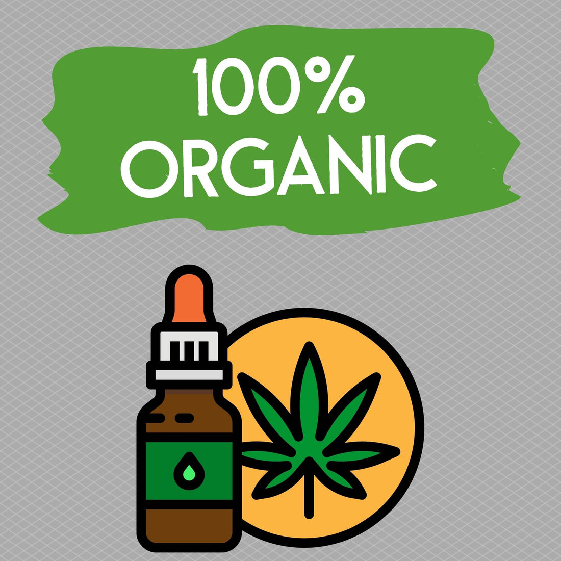 cbd tincture with a sign saying cbd organic 