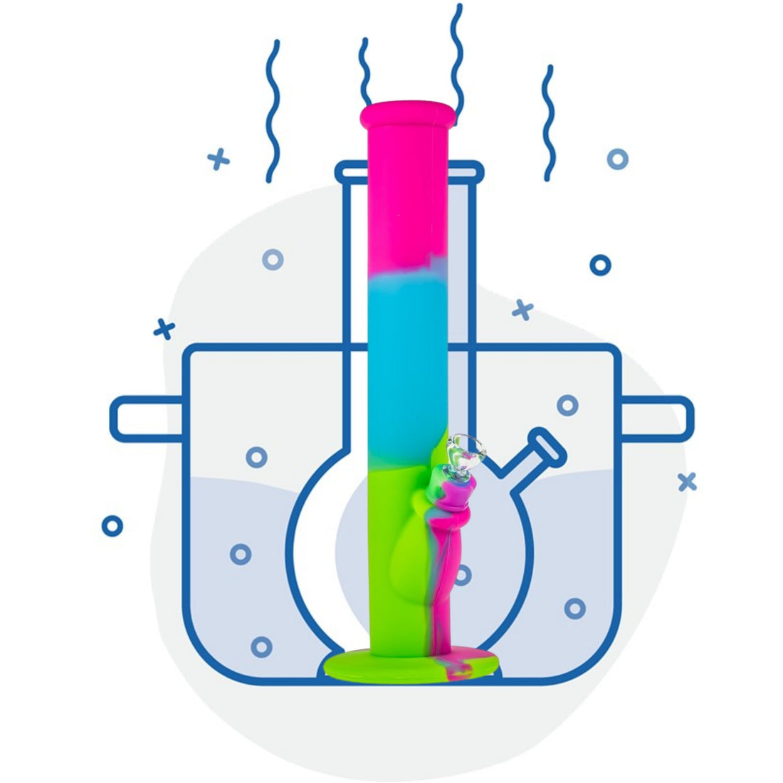 Illustration of Colorful bong boiling in water