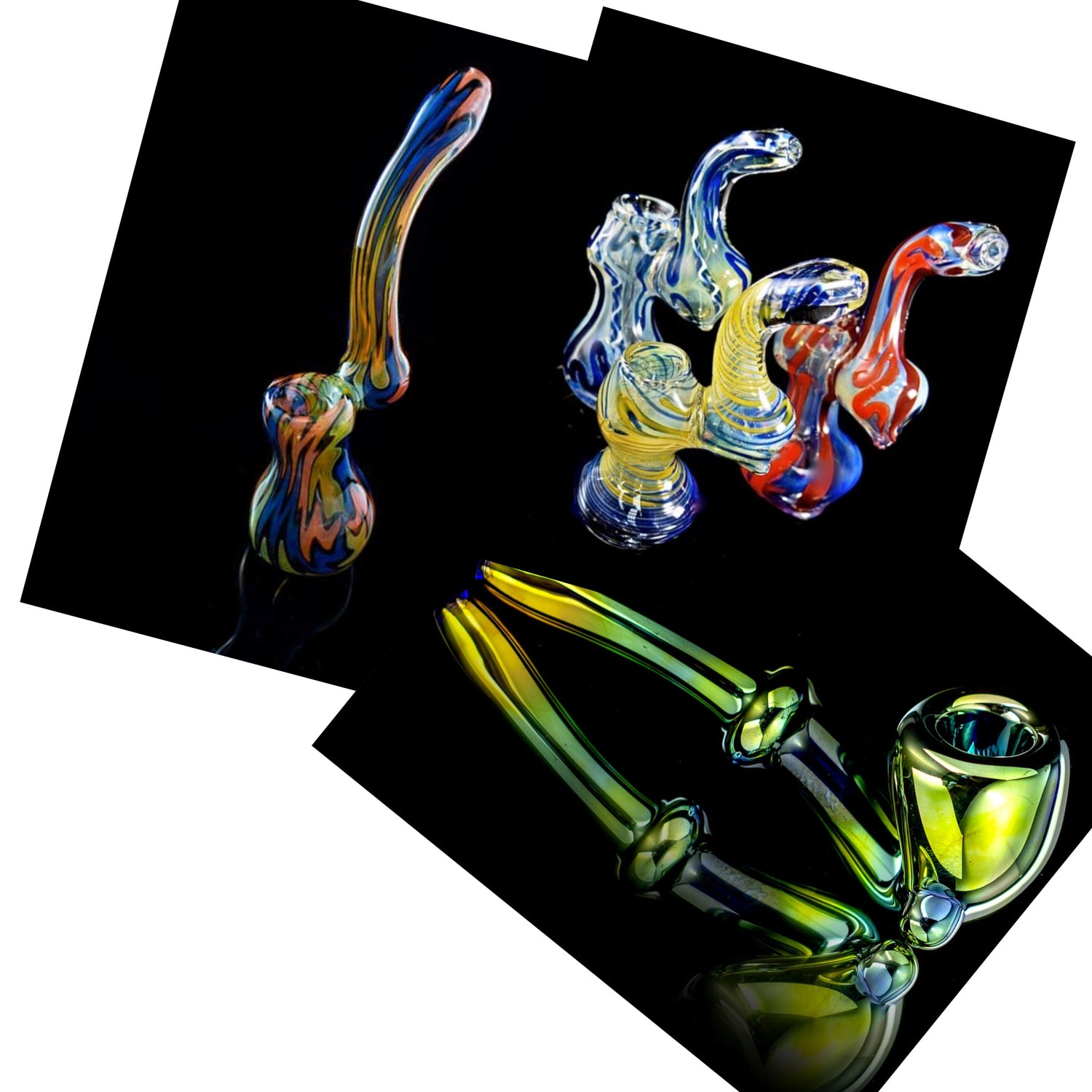 Collage of sherlock pipes