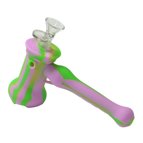 Hammer Bubbler Silicone Pipe Green purple