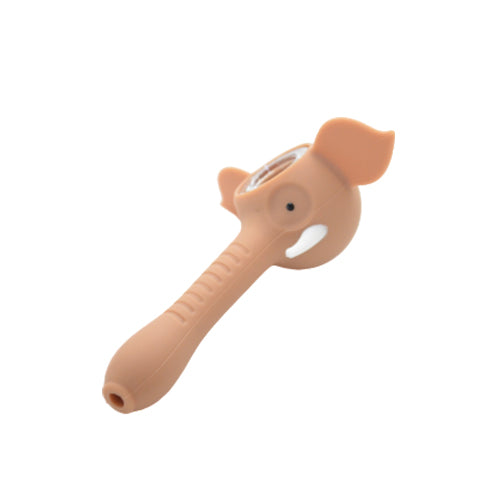 Tan Silicone Elephant Pipe