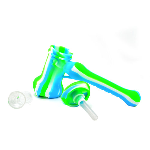 Hammer Bubbler Silicone Pipe with Glass Bong Bowl