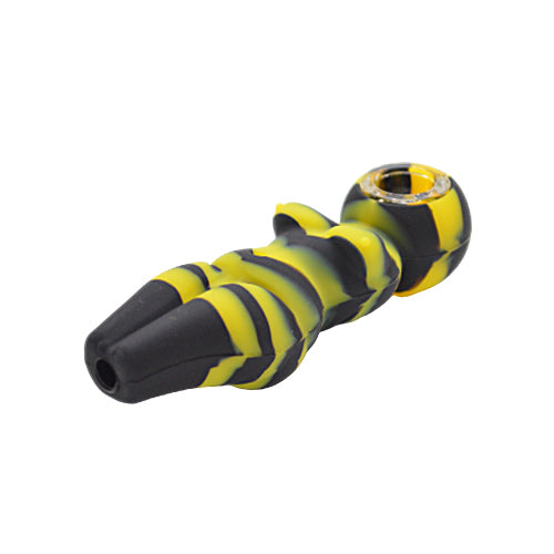 Black and Yellow Silicone Naked Lady Pipe