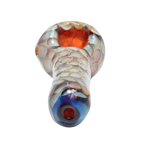 Snakeskin Glass Pipe Mouthpiece with Blue Accent