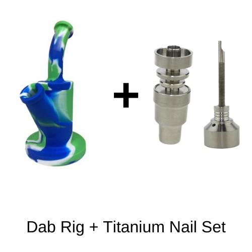 Strong Silicone Dab Rig with Titanium Nail Set