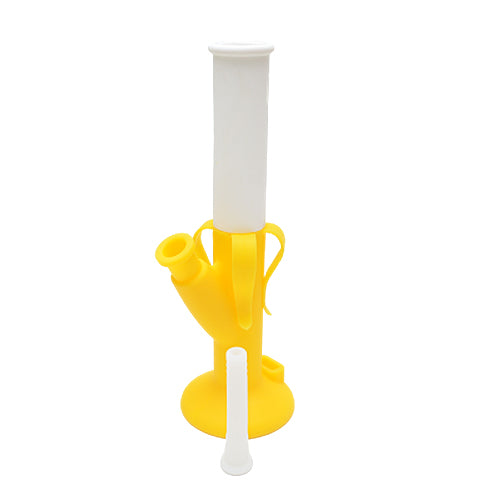 Banana Silicone Bong Showing Downstem