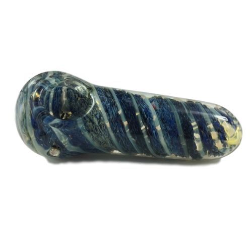 Blue Braided Swirl Fat Glass Pipe