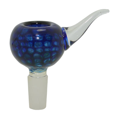 Blue Glass Bong Bowl with a Hook 