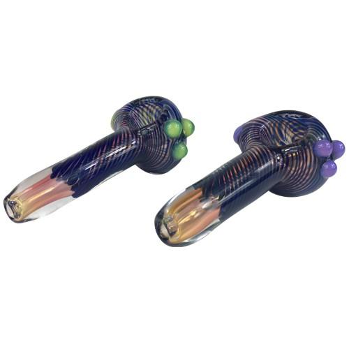 Blue Chameleon Glass Spoon Pipe