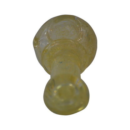 Yellow chameleon glass pipe mouthpiece 