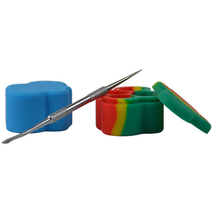 Blue and Rasta Cloud Shape Dab Containers with Dab Tool - Vape Vet Store