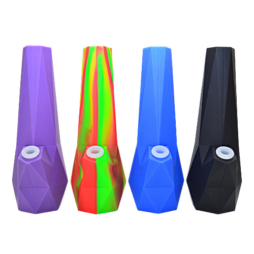 Four Different Colors of Silicone Diamond Cut Bong