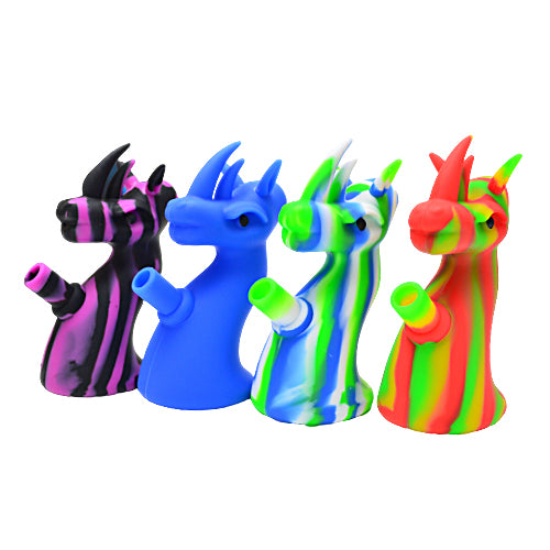 Four Different Colors of Silicone Dragon Bubbler