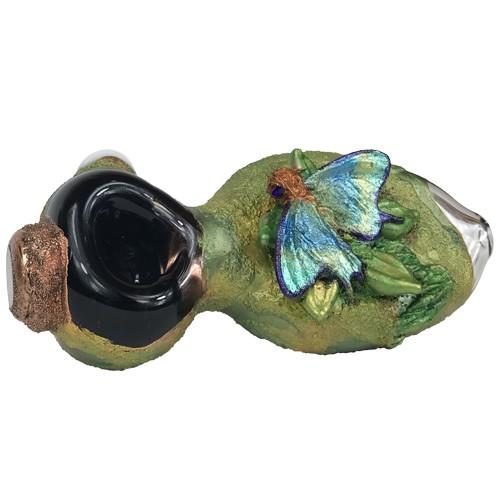 Electroformed Butterfly Spoon Pipe by Cherry Glass