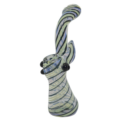 Spiral Glass Bubbler Pipe with Carb Hole on Left Side