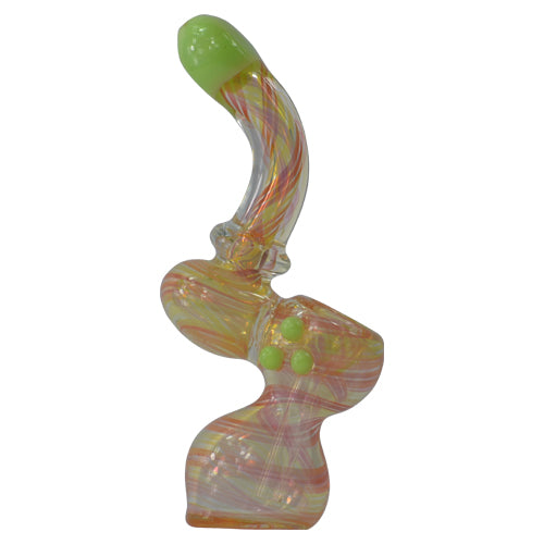 Green Glass Bubbler Pipe with Color Changing Effects - Vape Vet Store 