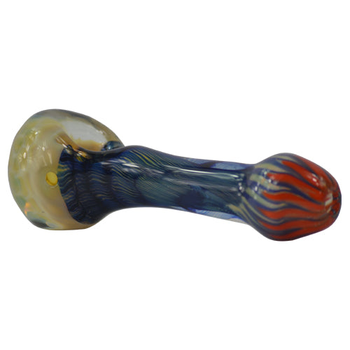 Honeycomb Glass Spoon Pipe by Tedrow Glass - Option F