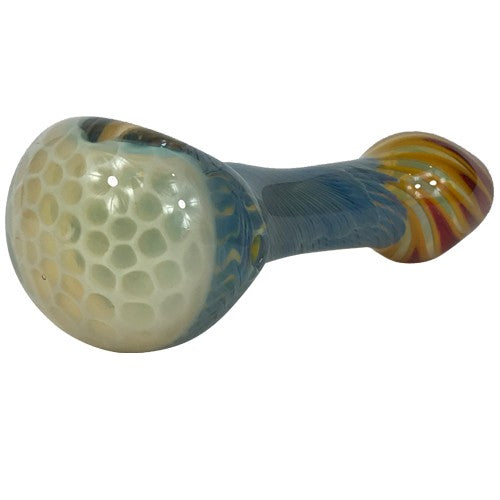 Stylish Honeycomb Glass Spoon Pipe by Tedrow Glass - Vape Vet Store