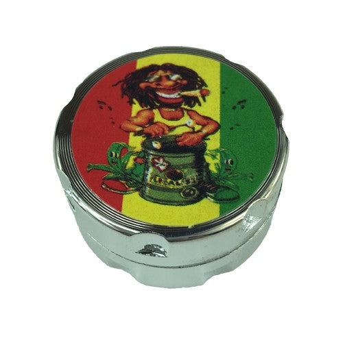 Silver Bob Marley Herb Grinder 2 Pieces - Vape Vet Store