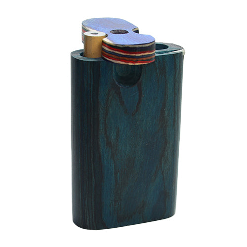 Mini Wooden Dugout Pipe Blue Wood