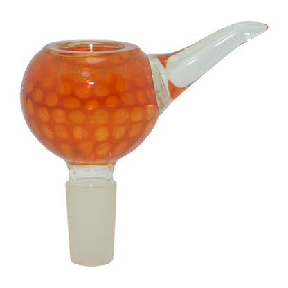 Orange Glass Bong Bowl with a Hook 