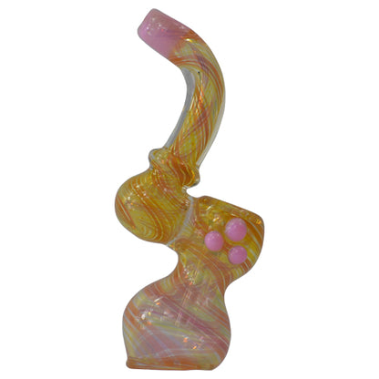 Pink Glass Bubbler Pipe with Color Changing Effects - Vape Vet Store 