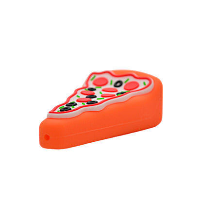 Orange Silicone Pizza Pipe with Glass Bowl