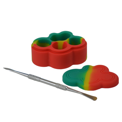 Rasta Cloud Shape Dab Container with Dab Tool - Vape Vet Store