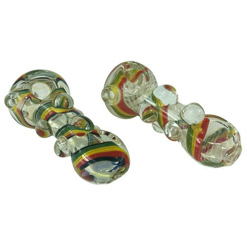 Rasta Chameleon Glass Hand Pipe with 2 options - Vape Vet Store 