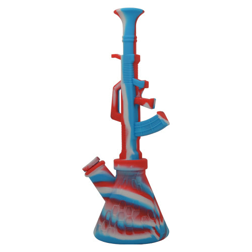 Red White and Blue AK47 Silicone Dab Rig For Sale 