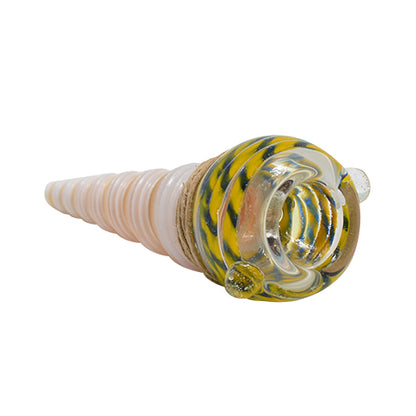 Seashell Bong Bowl Piece Yellow Blue Option