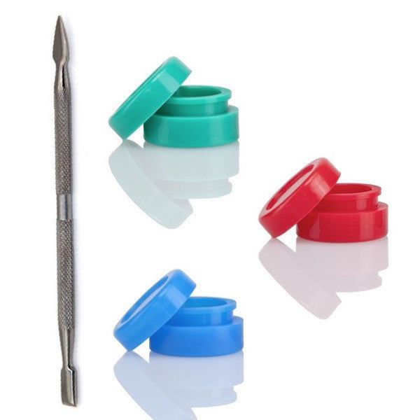 Three Silicone Dab Containers with a Sharp Dab Tool - Vape Vet Store