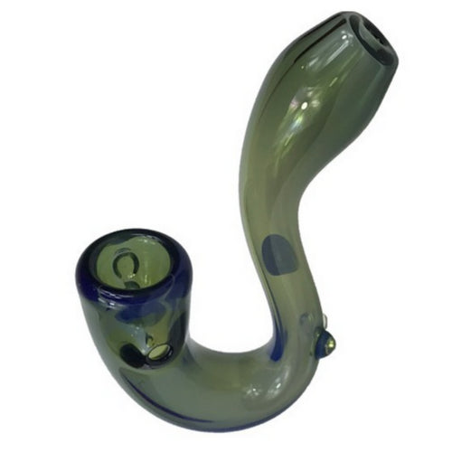 Green and Blue Sherlock Pipe by Ohio Valley Glass 