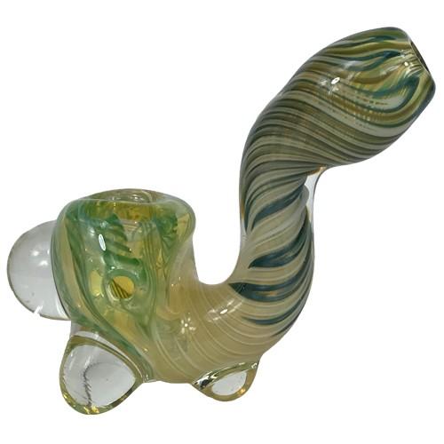 Green Sherlock Glass Pipe by Tedrow Glass