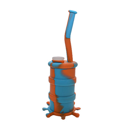 Oil Drum Silicone Dab Rig Blue Orange