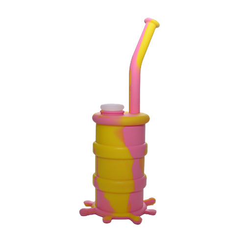 Oil Drum Silicone Dab Rig Pink Yellow