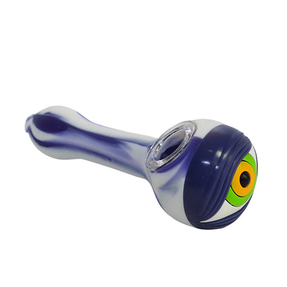 Purple White Silicone Eye Pipe