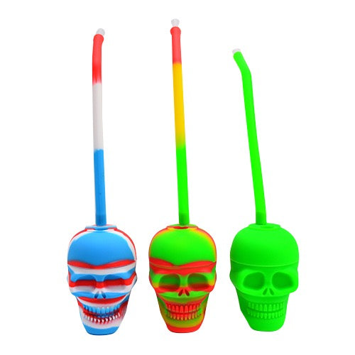 Silicone Skull Bubbler Pipe 