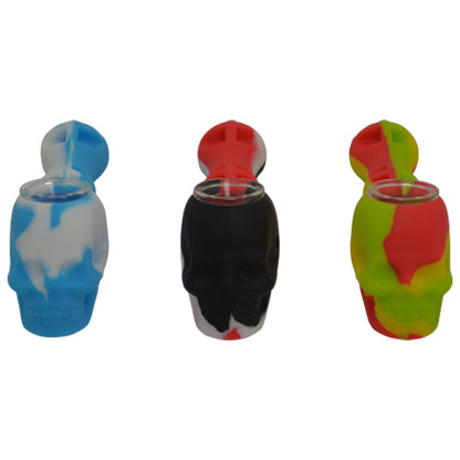 Skull Design Silicone Spoon Pipe Comes in a Variety of Colors 