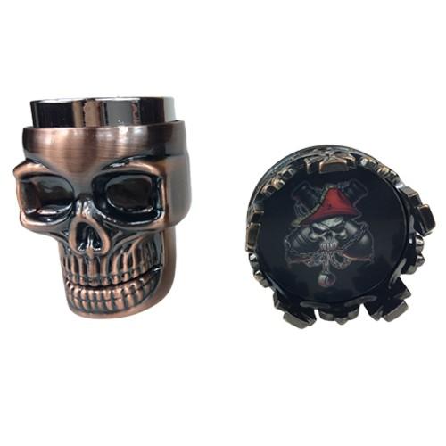 Bronze Colored Skull Shaped Herb Grinder - Vape Vet Store 