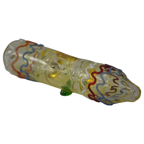 Red White Blue Squiggly Glass Steamroller Pipes for Sale 