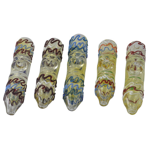 Squiggly Glass Steamroller Pipes for Sale 