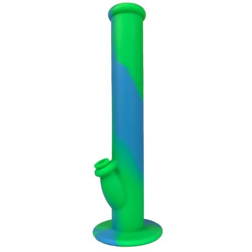 Green and Blue Silicone Bong with ice catcher and silicone down stem - Vape Vet Store