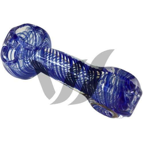 Blue Twisty Glass Spoon Pipe - Vape Vet Store 