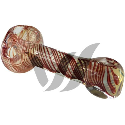 Red Twisty Glass Spoon Pipe - Vape Vet Store 