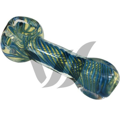 Teal Twisty Glass Spoon Pipe - Vape Vet Store 