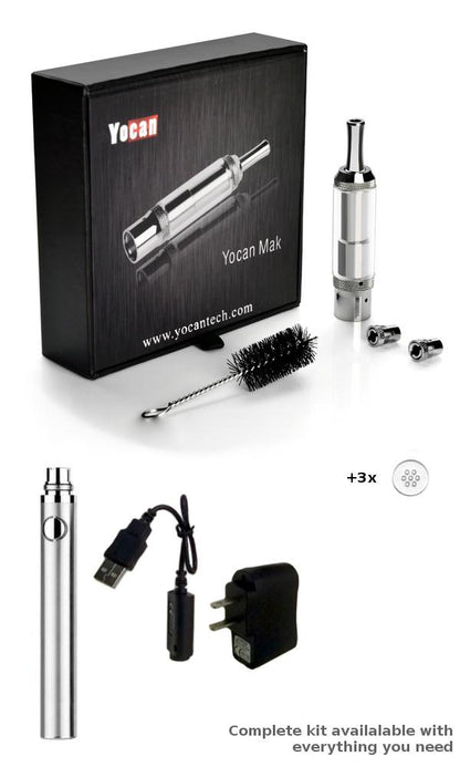 Yocan Mak Dry Herb and Wax Atomizer Vape Kit with Battery, Charger, and Screens